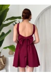 Fiyonk Detaylı Elbise Bordo