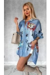 Frid@ Baskılı Jeans Efektli Tunik