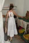 Halter Yaka Kuşaklı Elbise