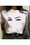 Kadın Kısa Kollu Bisiklet Yaka Göz Baskılı Süprem T-shirt