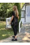 Kısa Kollu V Yakalı Iki Iplik Bluz Ve PantolonTakım