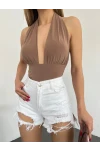 Lazer Yırtıklı Mini Denim Şort Beyaz