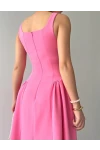 Piliseli Elbise Pembe