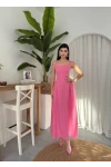 Piliseli Elbise Pembe