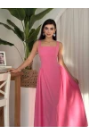 Piliseli Elbise Pembe