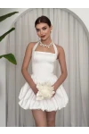 Slim Mini Elbise Beyaz