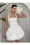 Slim Mini Elbise Beyaz