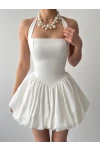 Slim Mini Elbise Beyaz