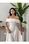 Stars Straplez Elbise Beyaz