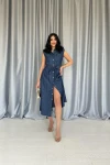 Tencel Kumaş Çıtçıtlı Gömlek Elbise