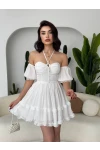Vingo Mini Elbise Beyaz