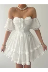 Vingo Mini Elbise Beyaz